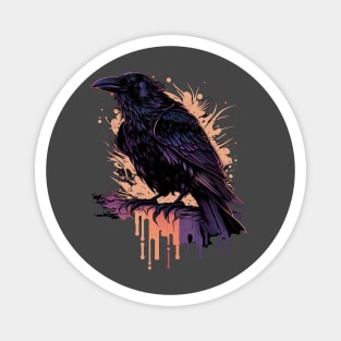 Raven Graphic Goth Black Crow Magnet